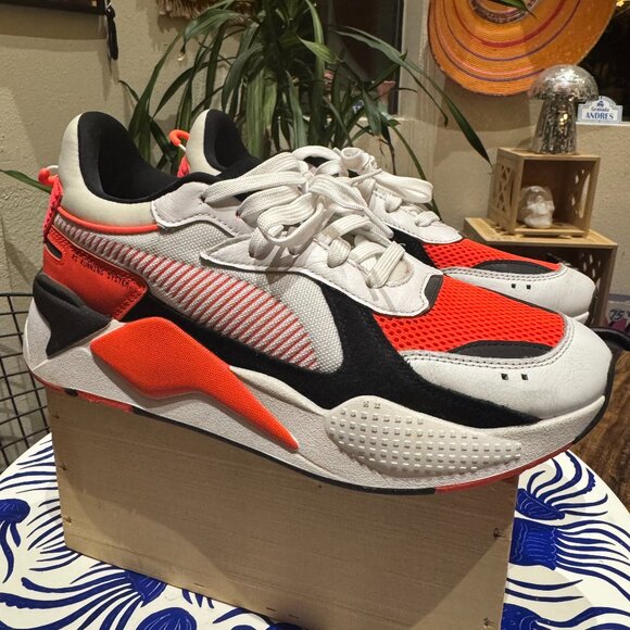 Puma RS-X Reinvention, White Red Blast, Mens Sneakers Size 10.5, Used - Picture 4 of 6